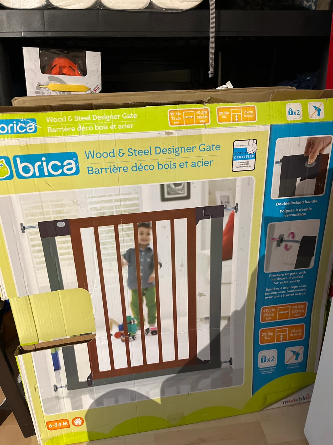 brica Wood & Steel Designer Gate - New in Box!