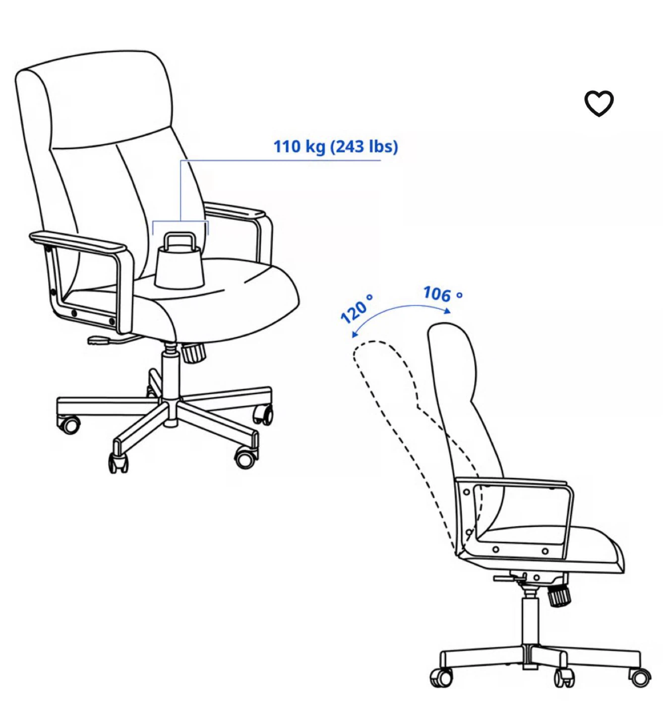IKEA HATTEFJÄLL Office Chair - Beige - photo 4