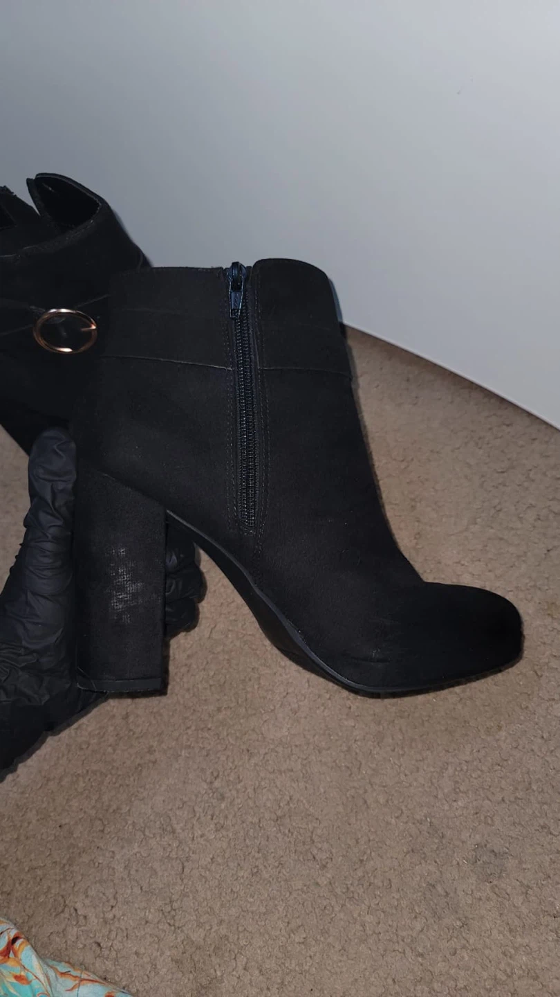 Black Ankle Boots with Buckle Detail