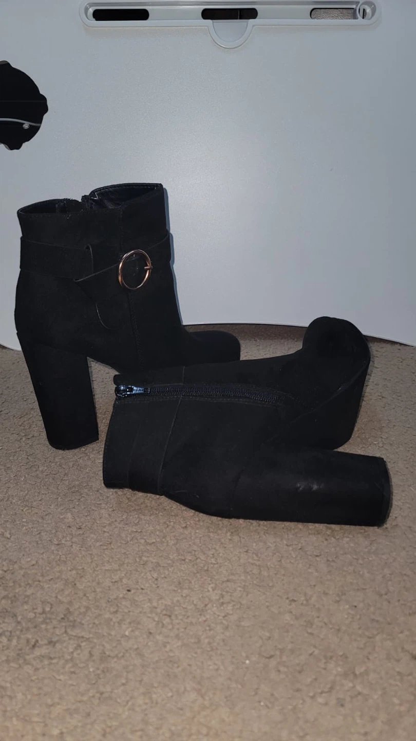 Black Ankle Boots with Buckle Detail - photo 2