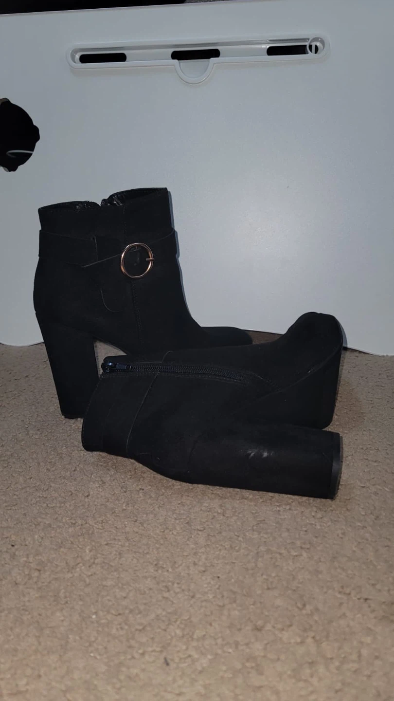 Black Ankle Boots with Buckle Detail - photo 5