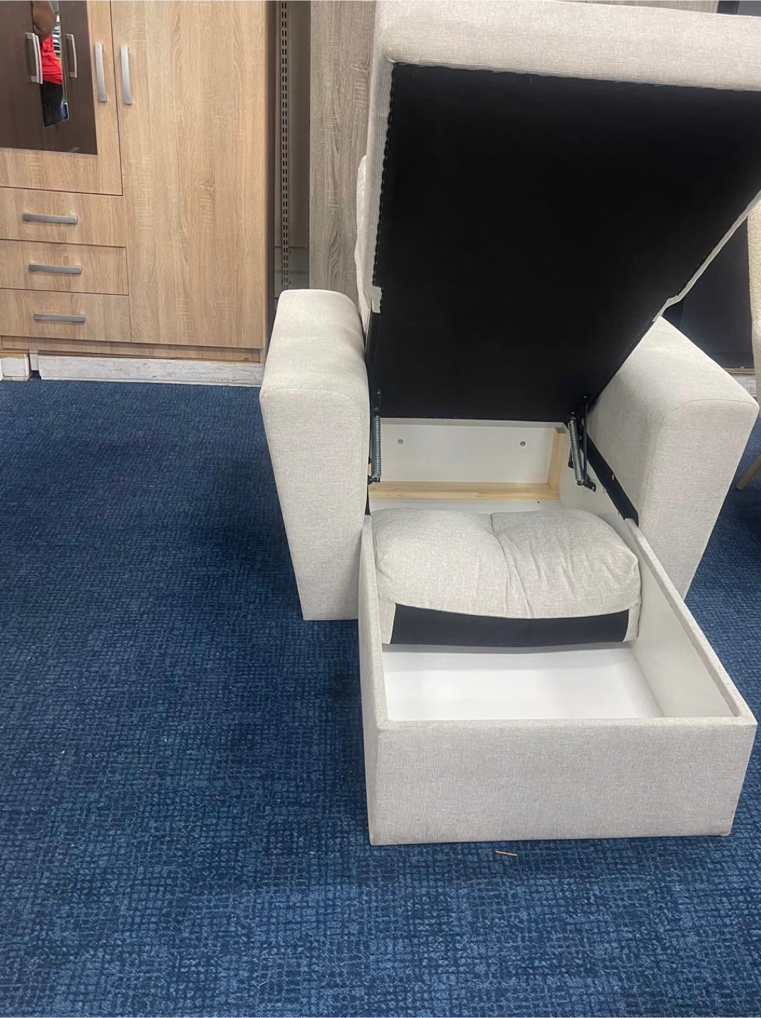 Beige Armchair with Storage - photo 2