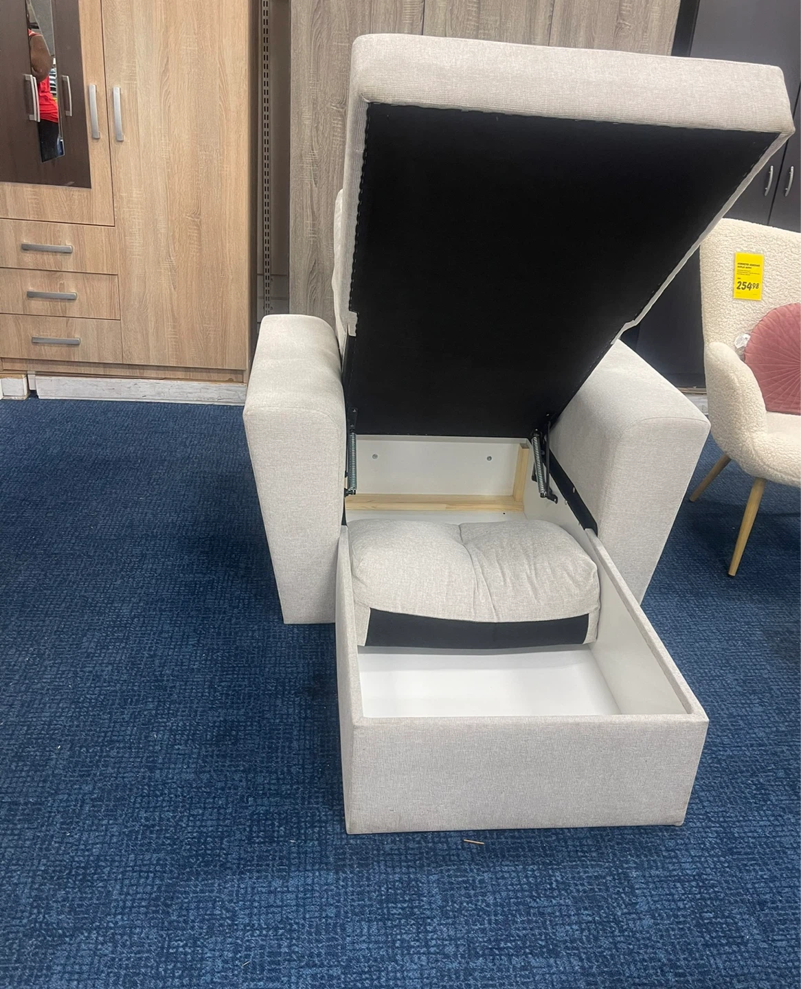 Beige Armchair with Storage - photo 4
