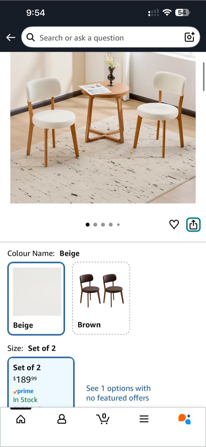 Furniliving wood dining chair