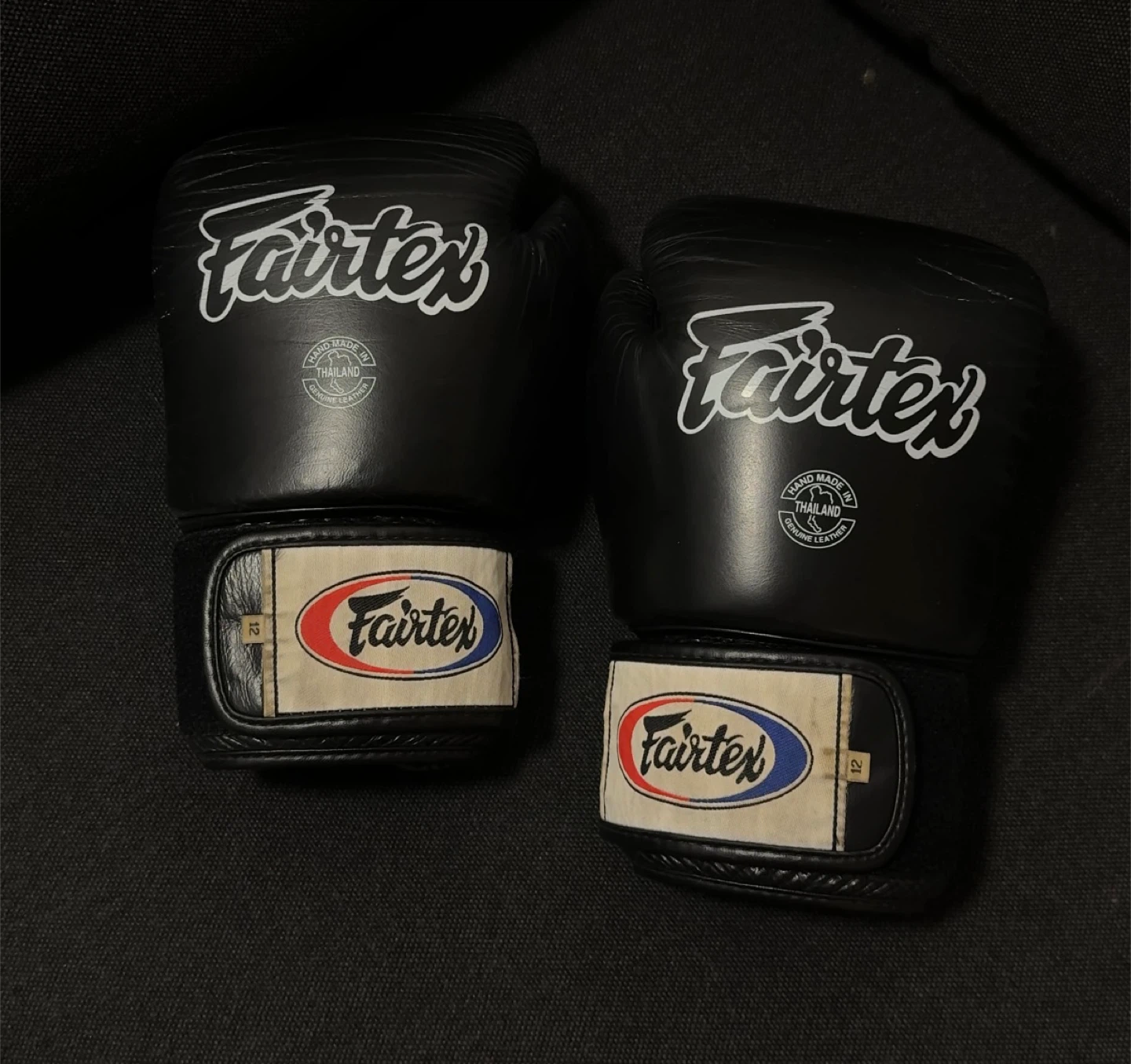 12oz Black Leather FAIRTEX BGV1 Muay Thai/Boxing Sparring Gloves - photo 2