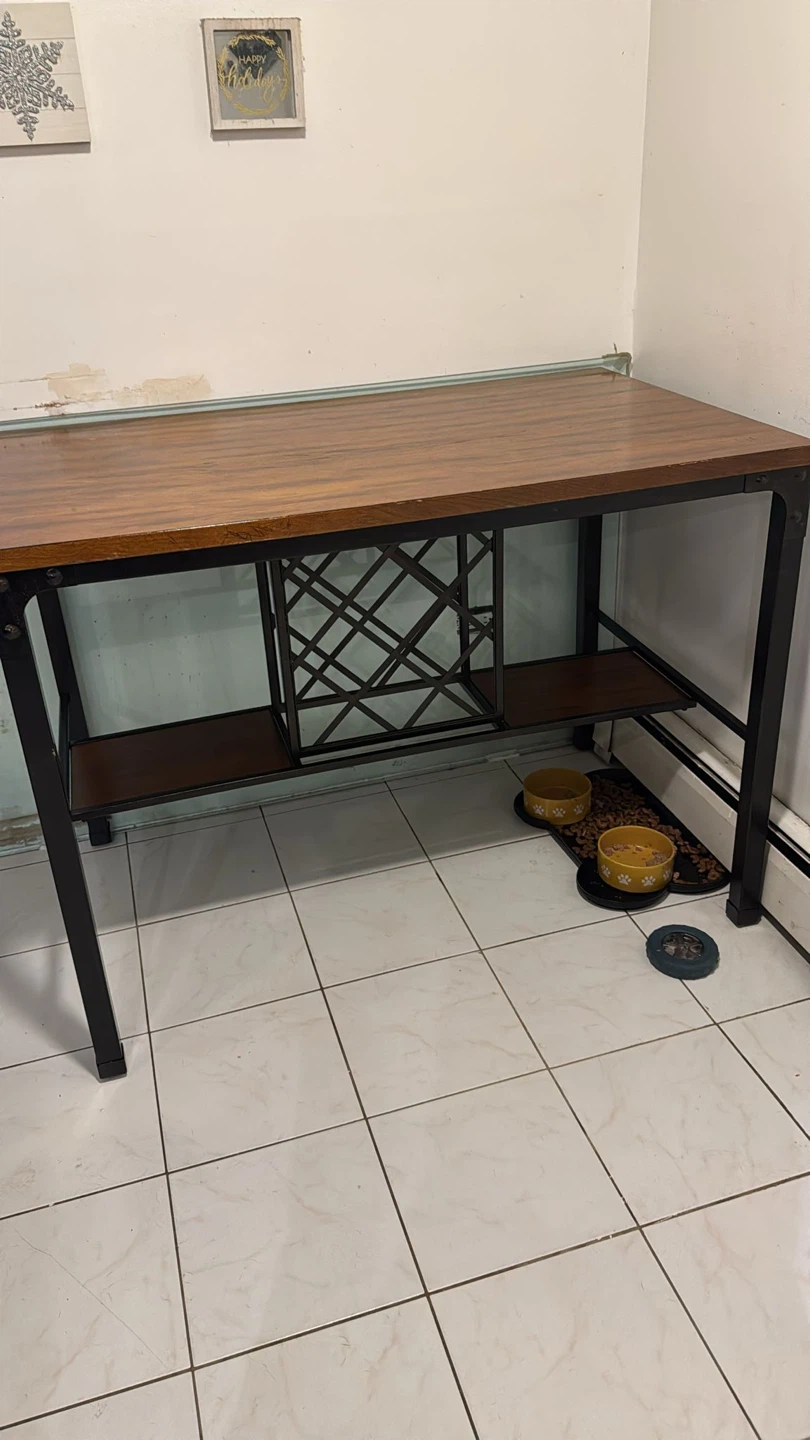 Counter Height Stool with Faux Leather Seat