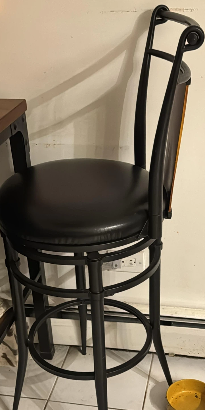 Counter Height Stool with Faux Leather Seat - photo 3