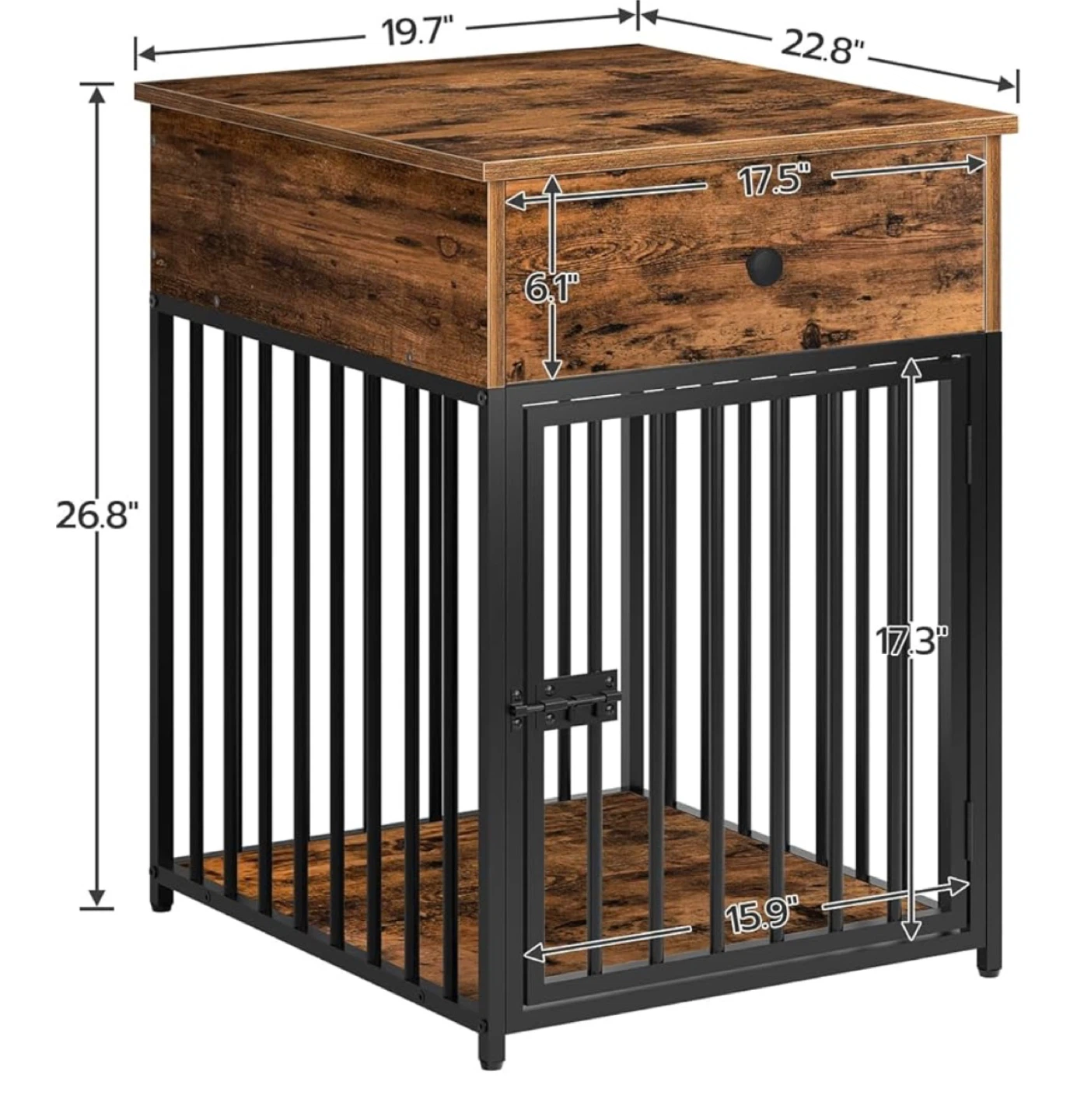 Dog Crate End Table with Storage Drawer - photo 2