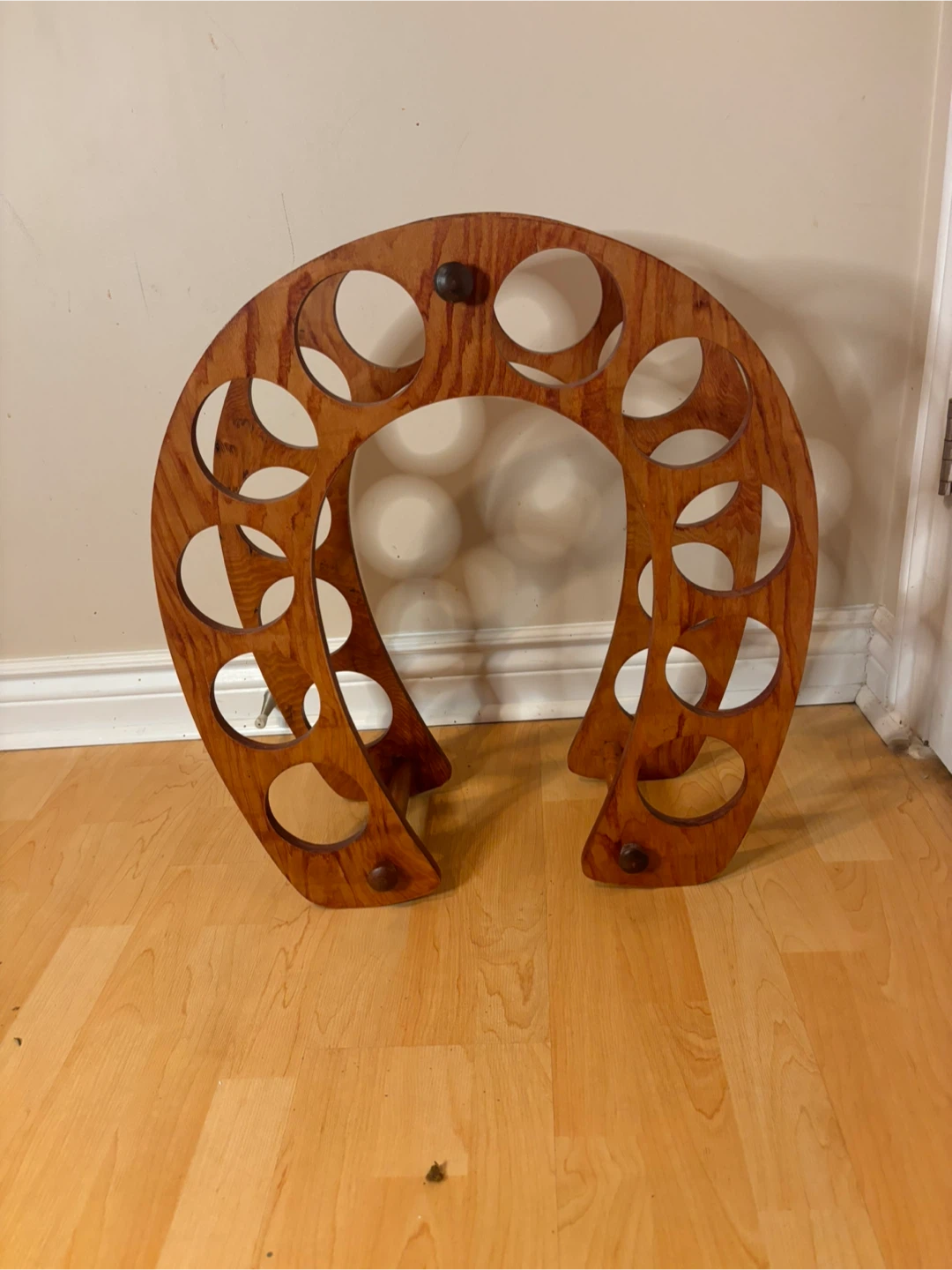 Wooden Horseshoe Wine Rack
