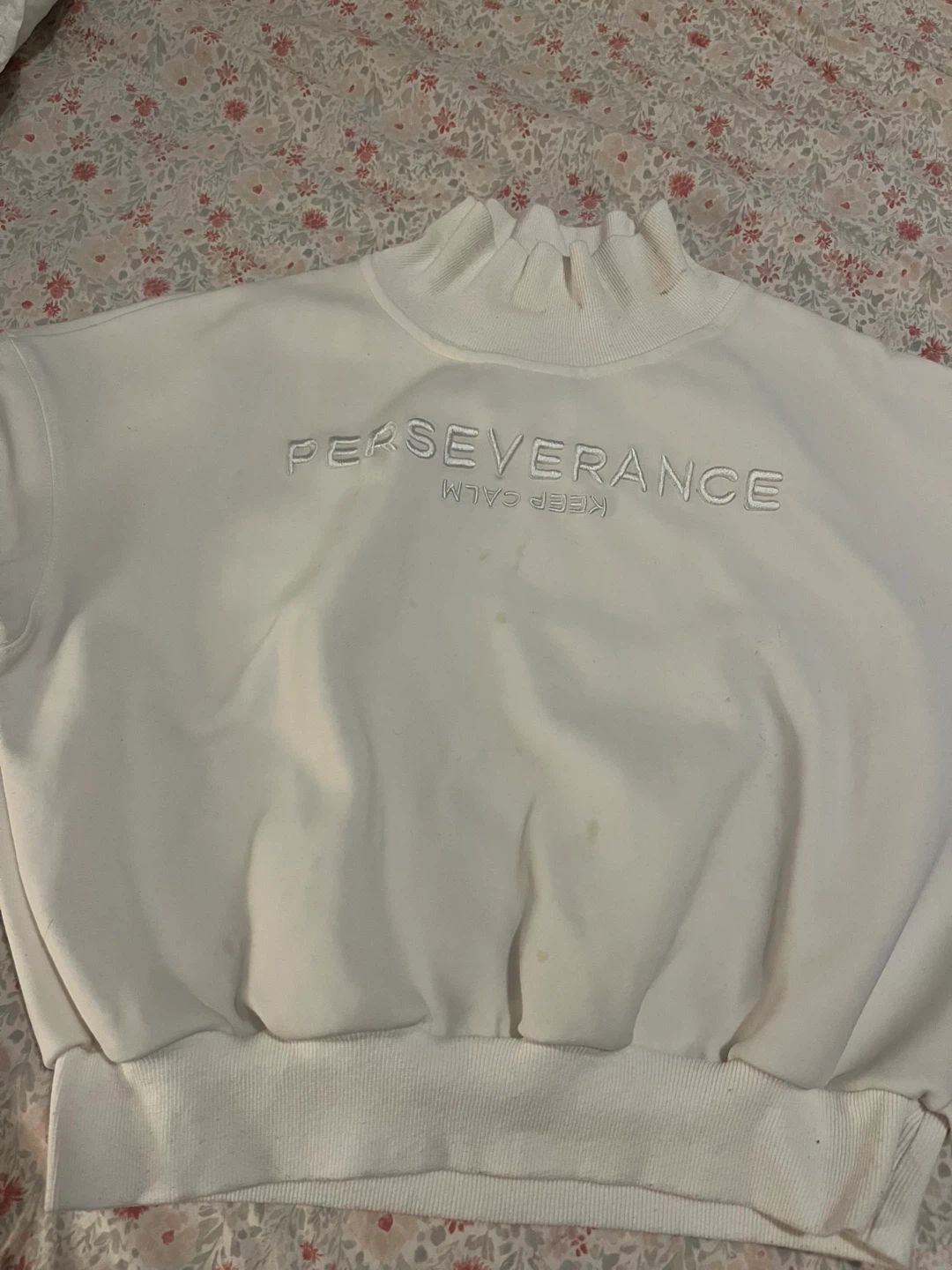 White Perseverance Keep Calm Sweater