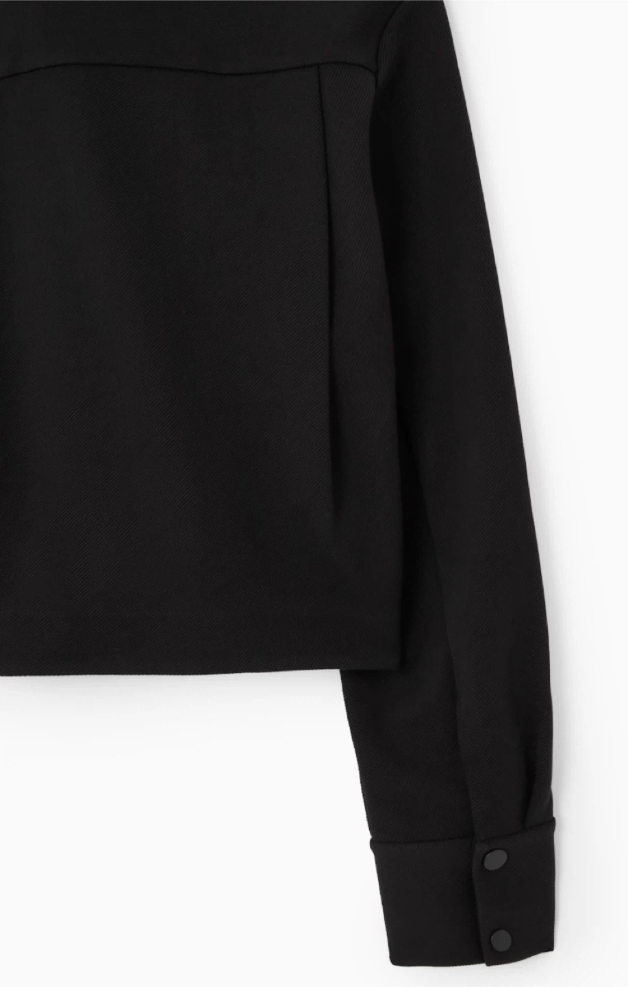 COS Black Cropped Twill Zip-Up Jacket - Size Small - photo 2