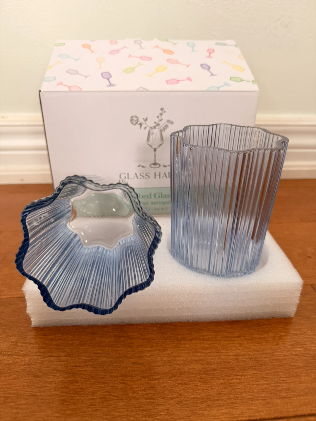 Brand New Quality Glass Hause Ribbed Glass Tumblers - Set of 2