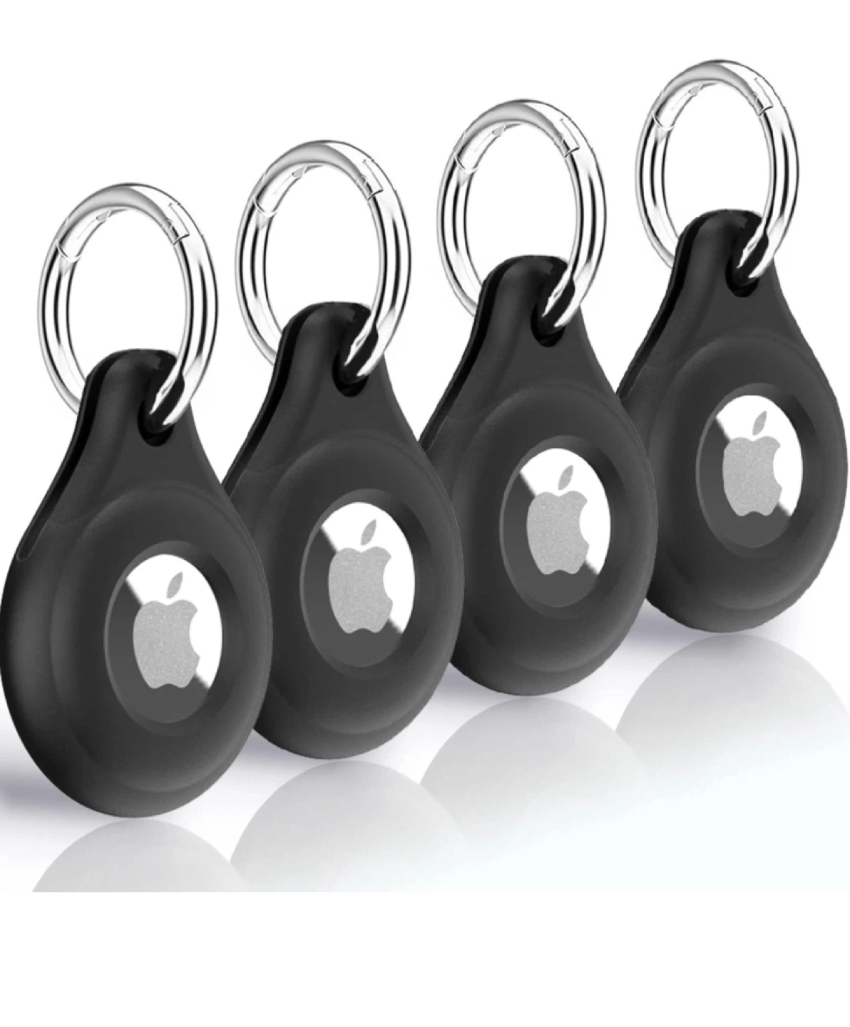 New Black AirTag Holder Keychains (4)