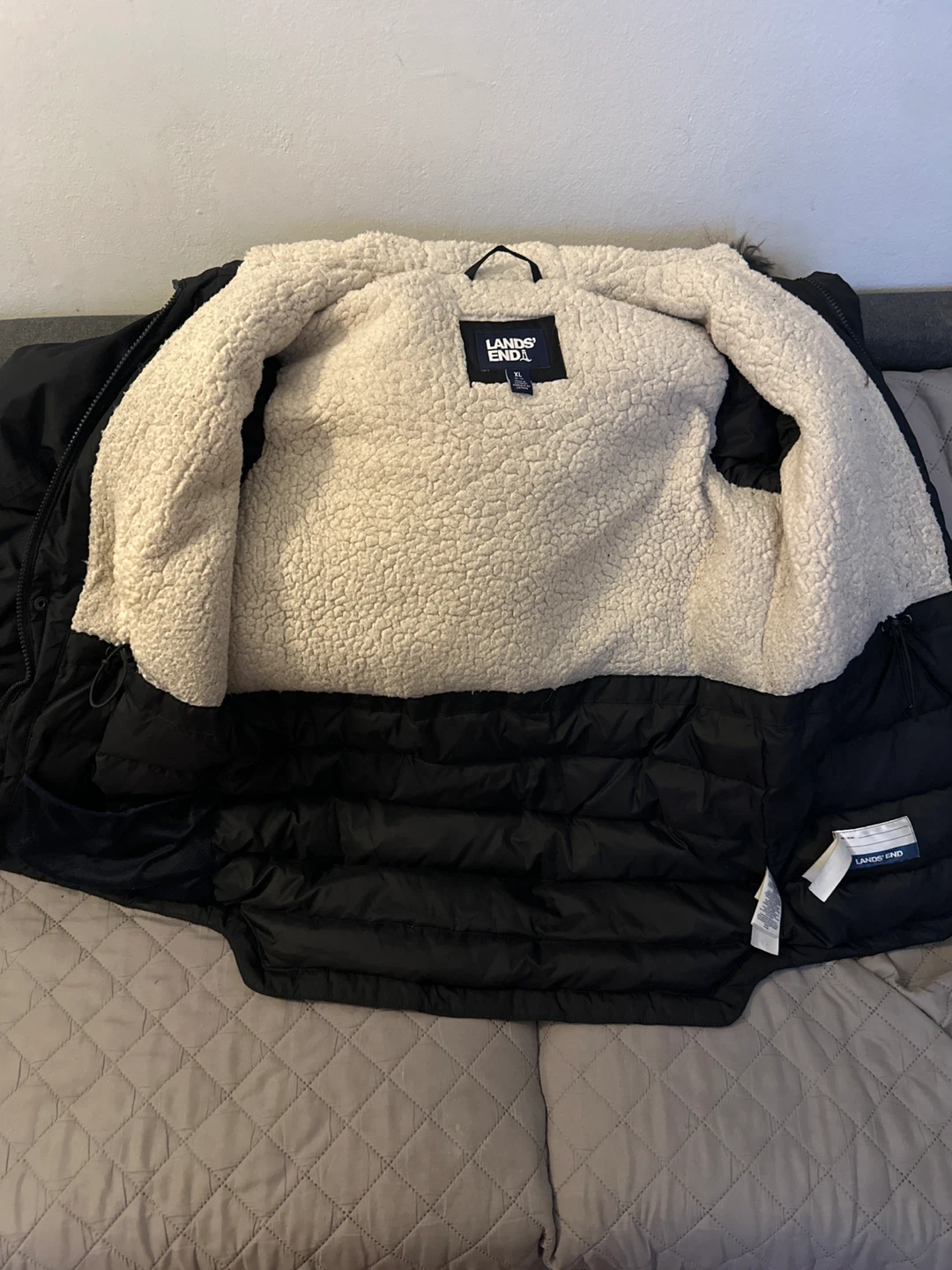 Lands' End Black Winter Jacket XL