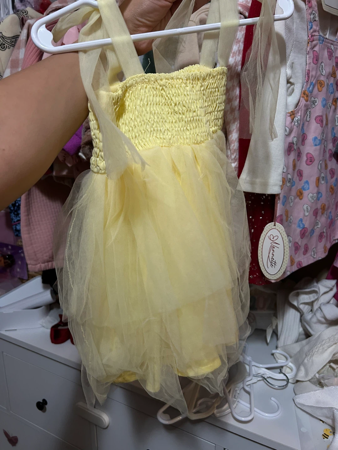 Yellow Tulle Dress with Bee Details - photo 2