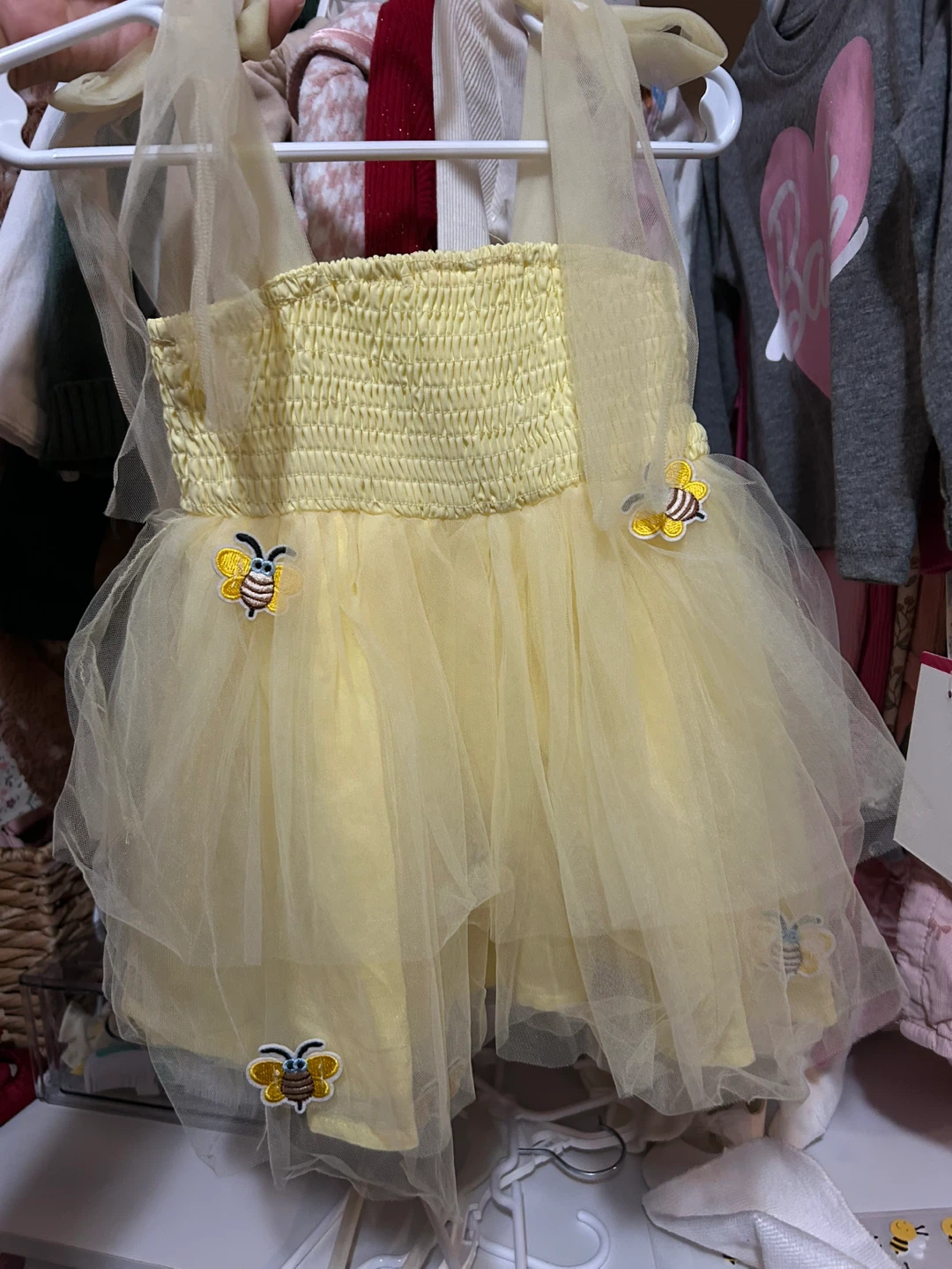 Yellow Tulle Dress with Bee Details