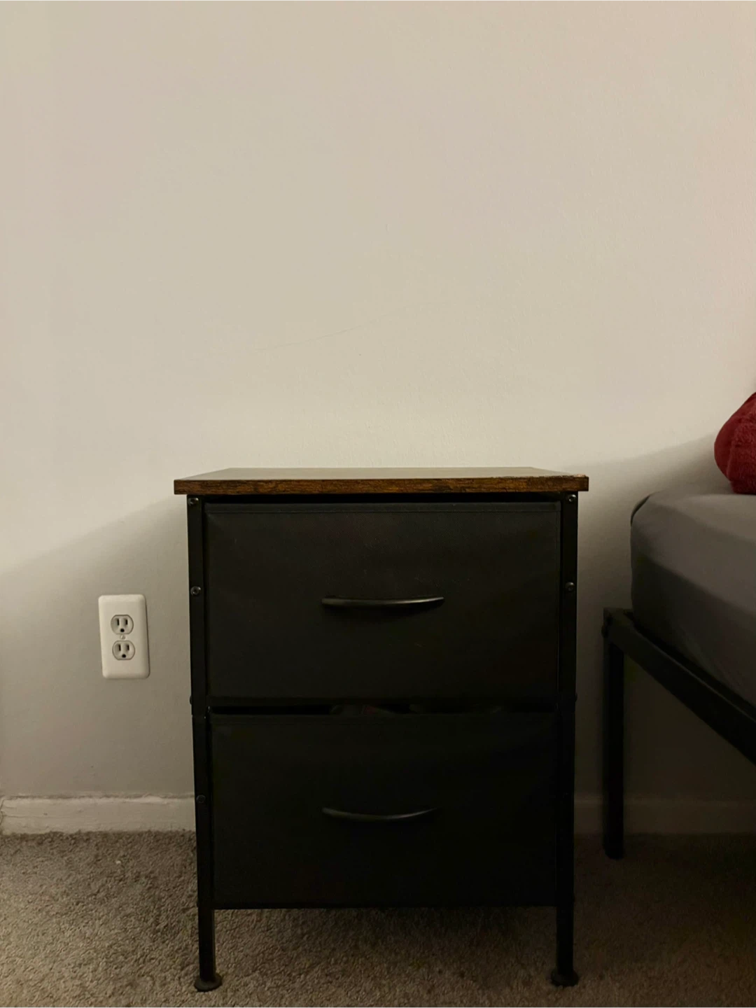 2-Drawer Nightstand with Fabric Drawers