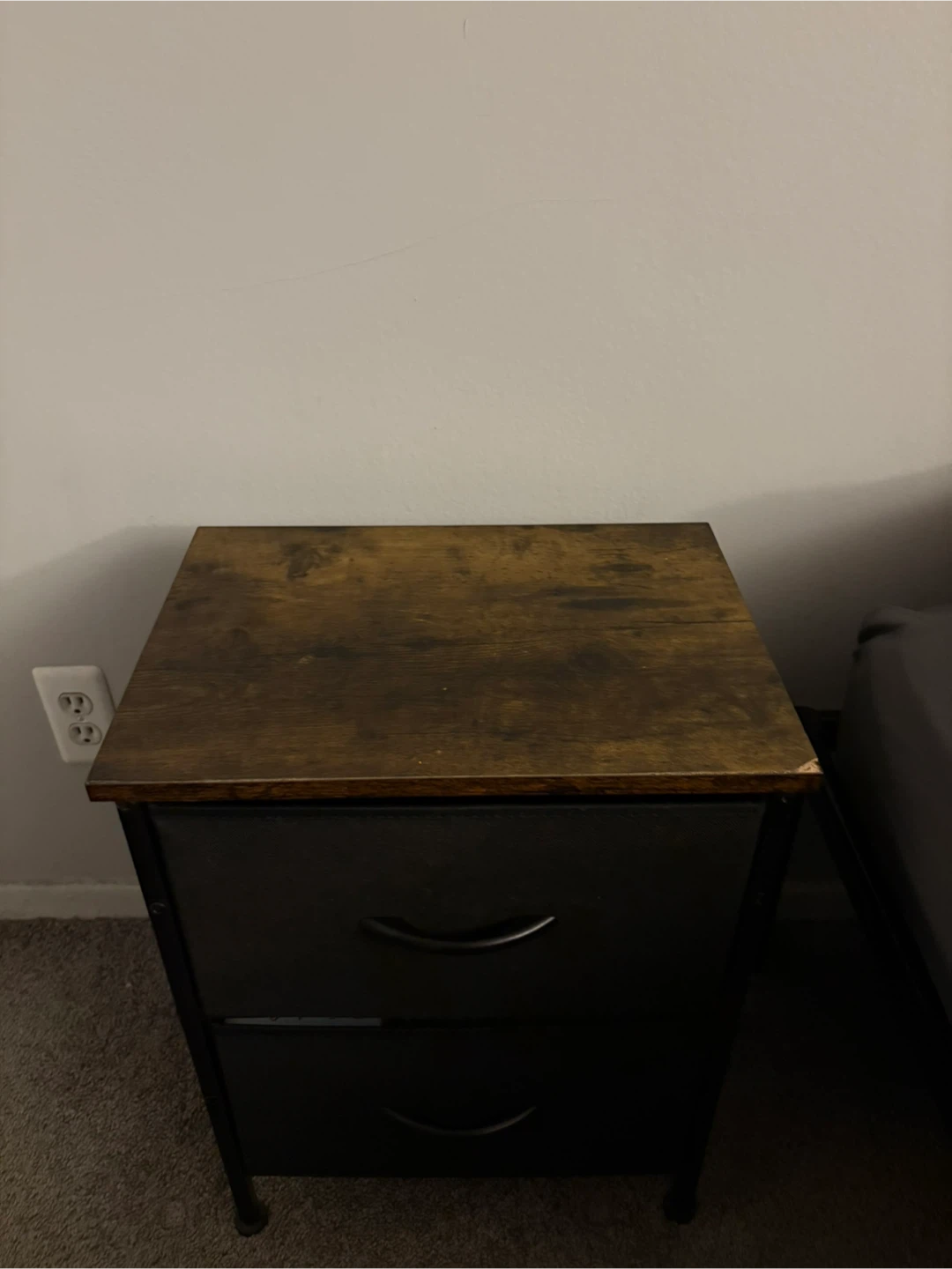 2-Drawer Nightstand with Fabric Drawers - photo 2