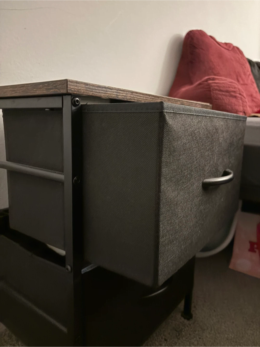 2-Drawer Nightstand with Fabric Drawers - photo 4