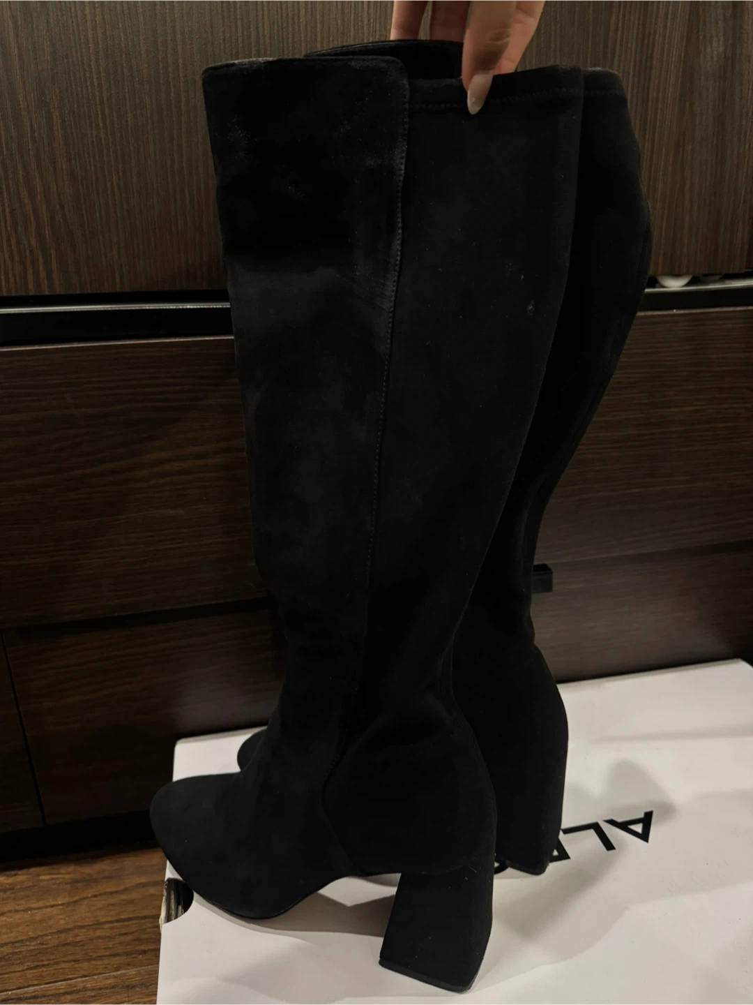 Aldo Black Suede Heeled Boots - photo 4