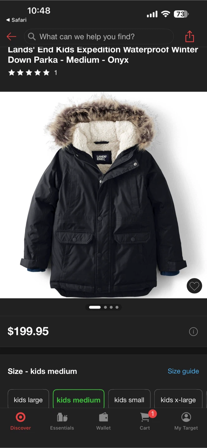 Lands' End Black Winter Jacket XL - photo 5