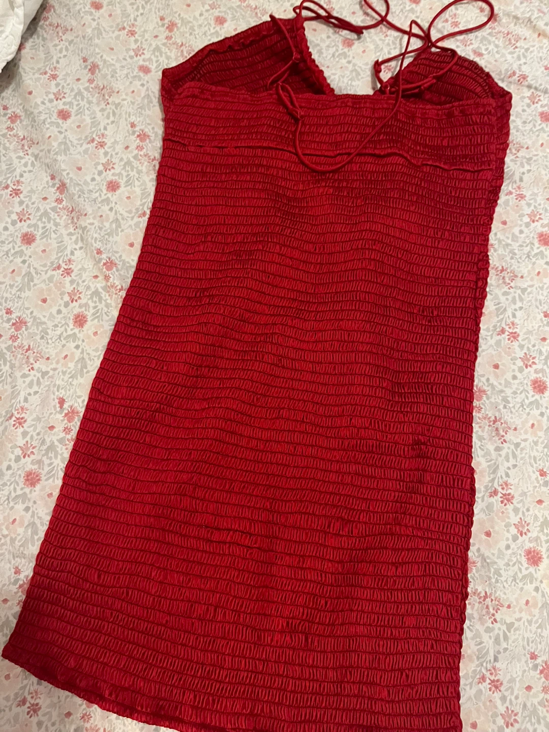 Red Smocked Dress - photo 2