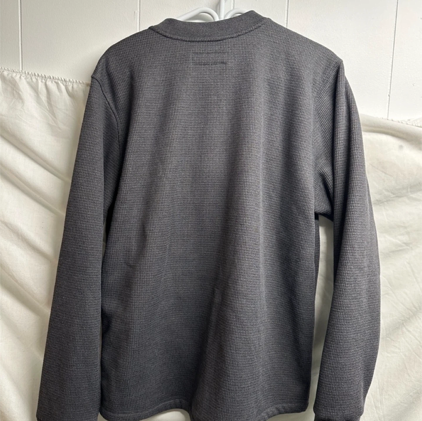 BC Clothing Co. Grey Waffle Knit Henley - Size L - photo 3