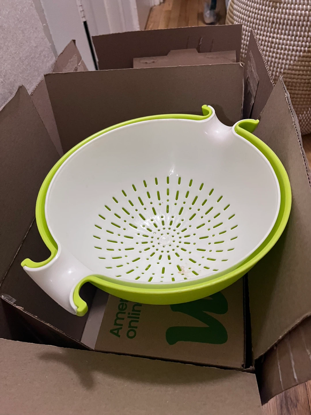 White & Green Colander