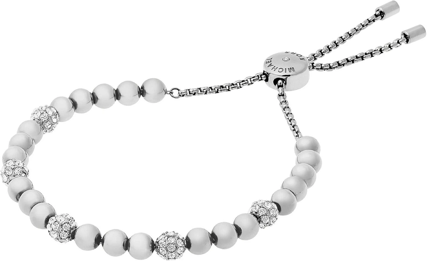 Michael Kors Silver Tone Beaded Bracelet
