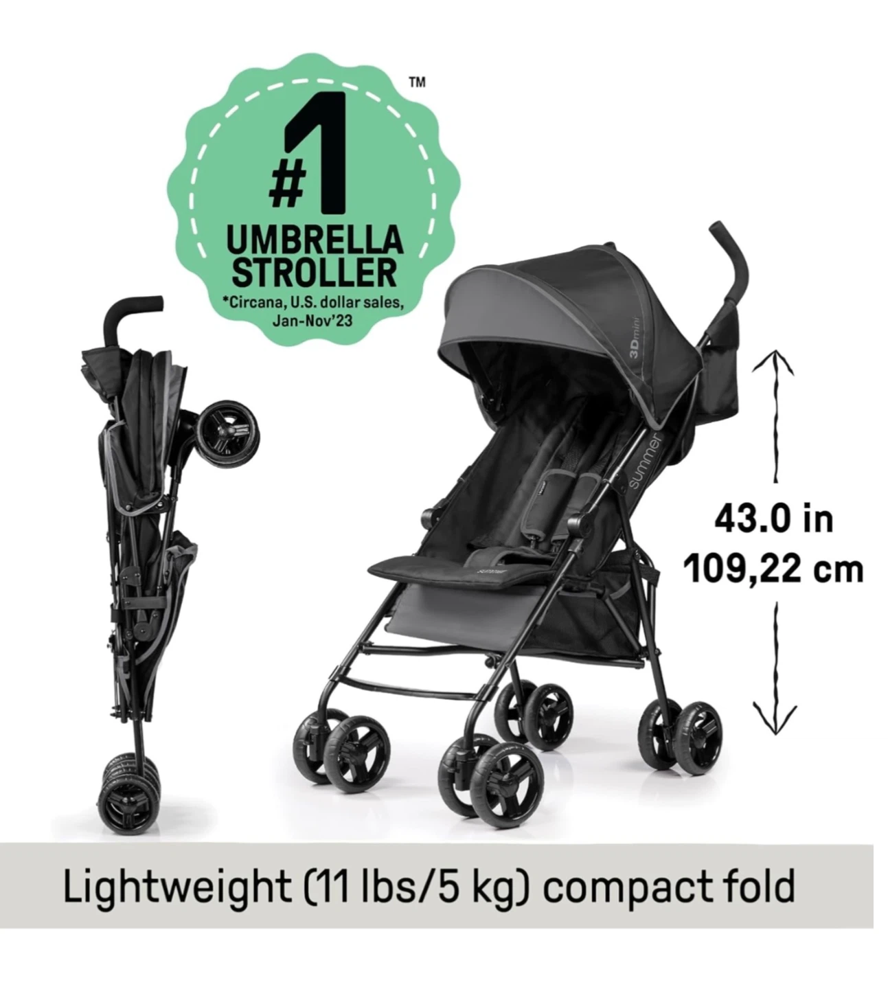 Summer Infant 3D Mini Convenience Stroller Lightweight Travel - photo 2