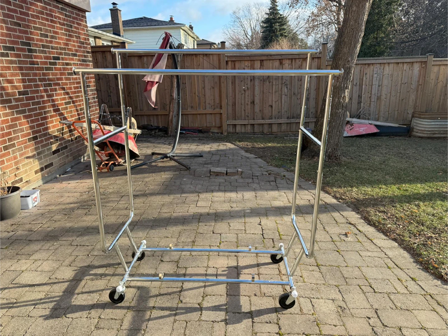 Rolling Double Rail Garment Rack - photo 3