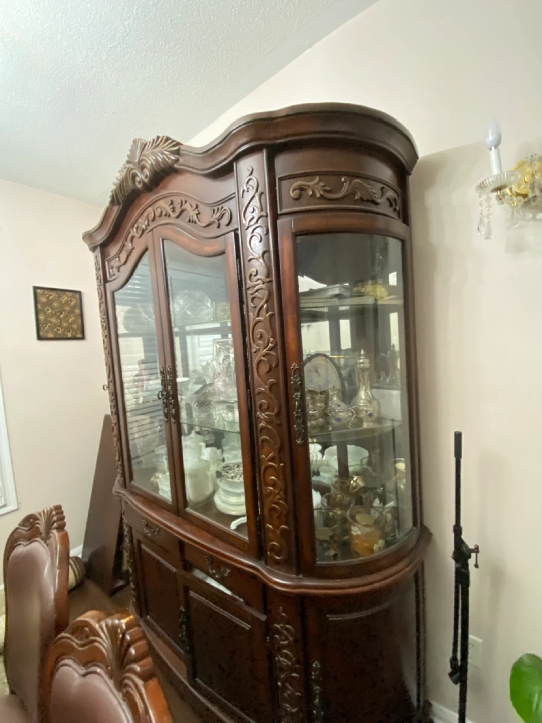 Ornate Wooden China Cabinet - photo 2