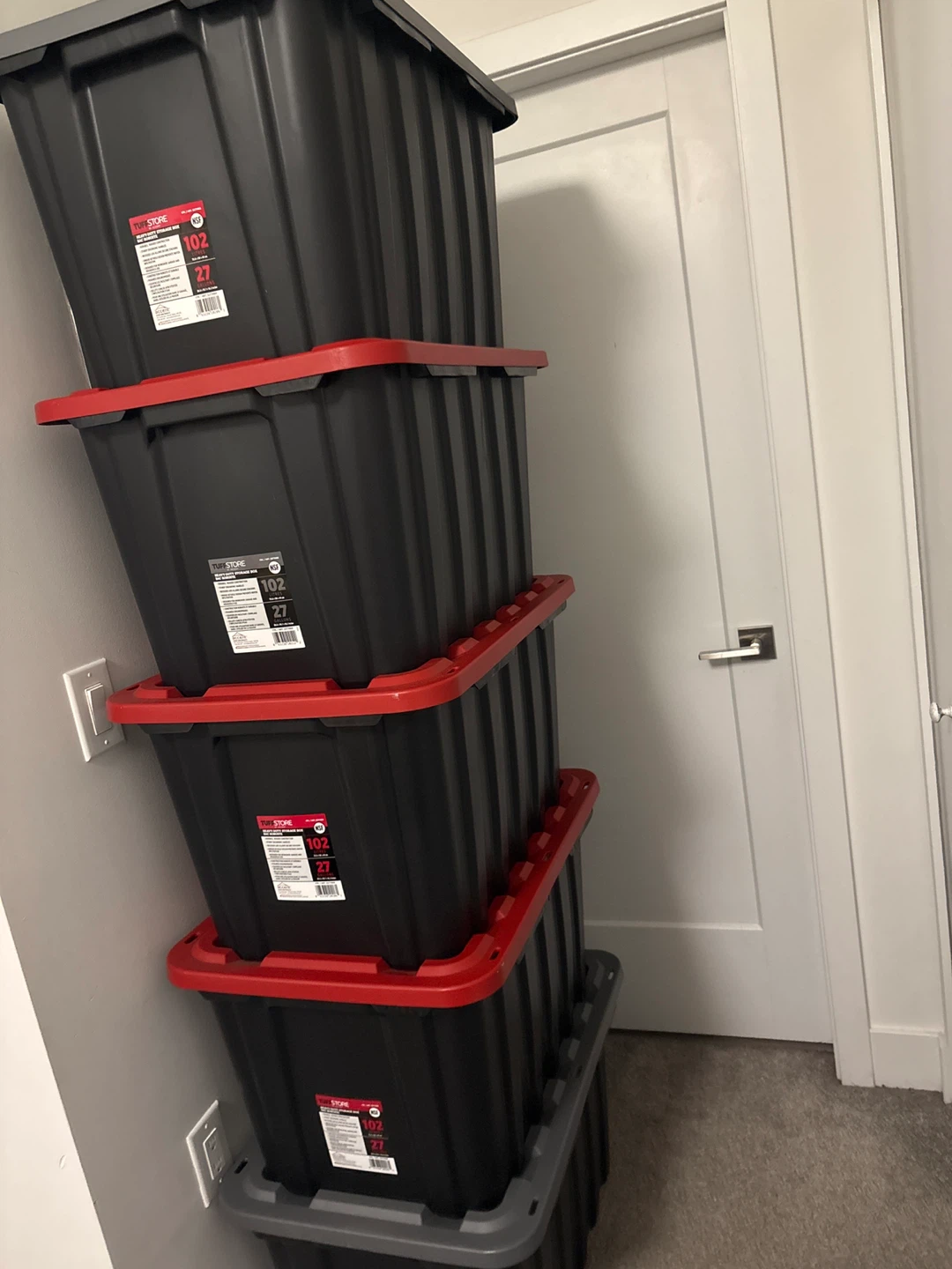 5x Store 102L Black Storage Totes - photo 2