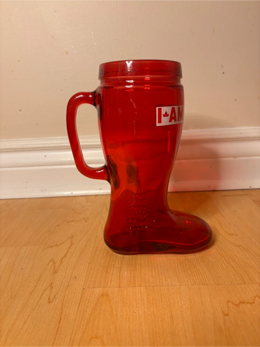 Red “I AM CANADIAN” Glass Boot Mug - photo 3