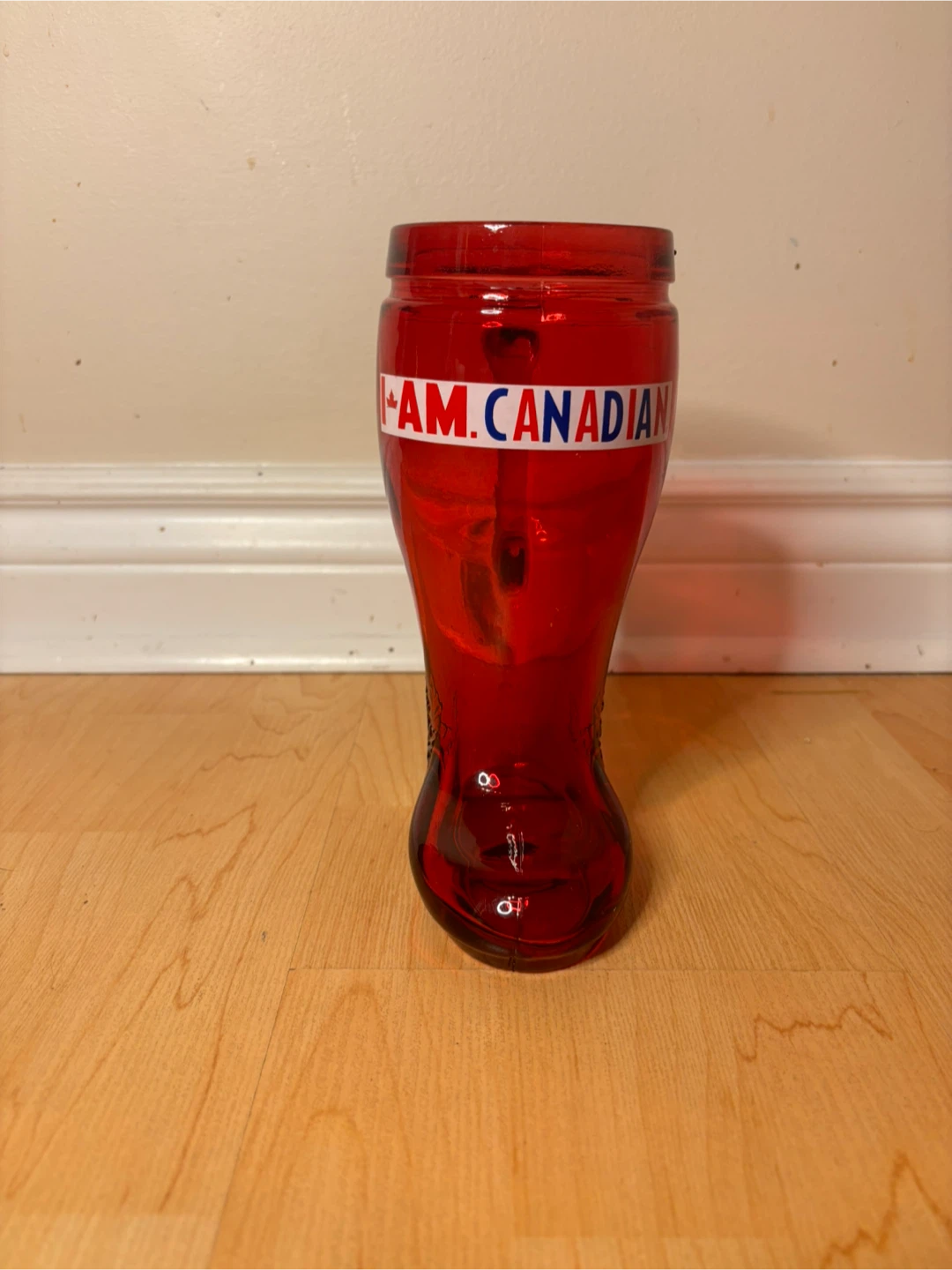 Red “I AM CANADIAN” Glass Boot Mug - photo 2