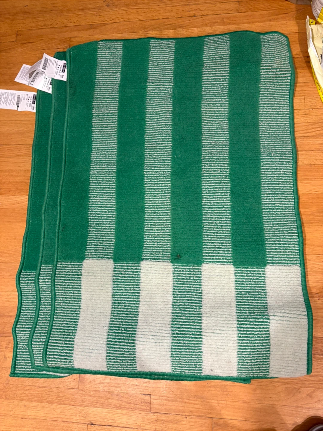 IKEA Sparrsignal Bath Mat - Green & White