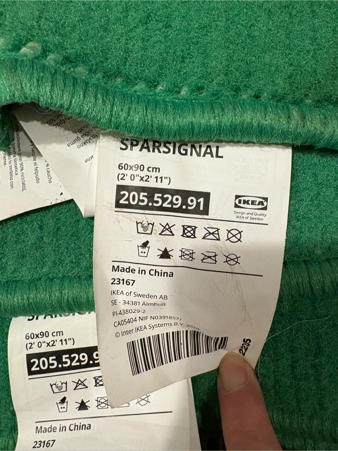 IKEA Sparrsignal Bath Mat - Green & White - photo 2