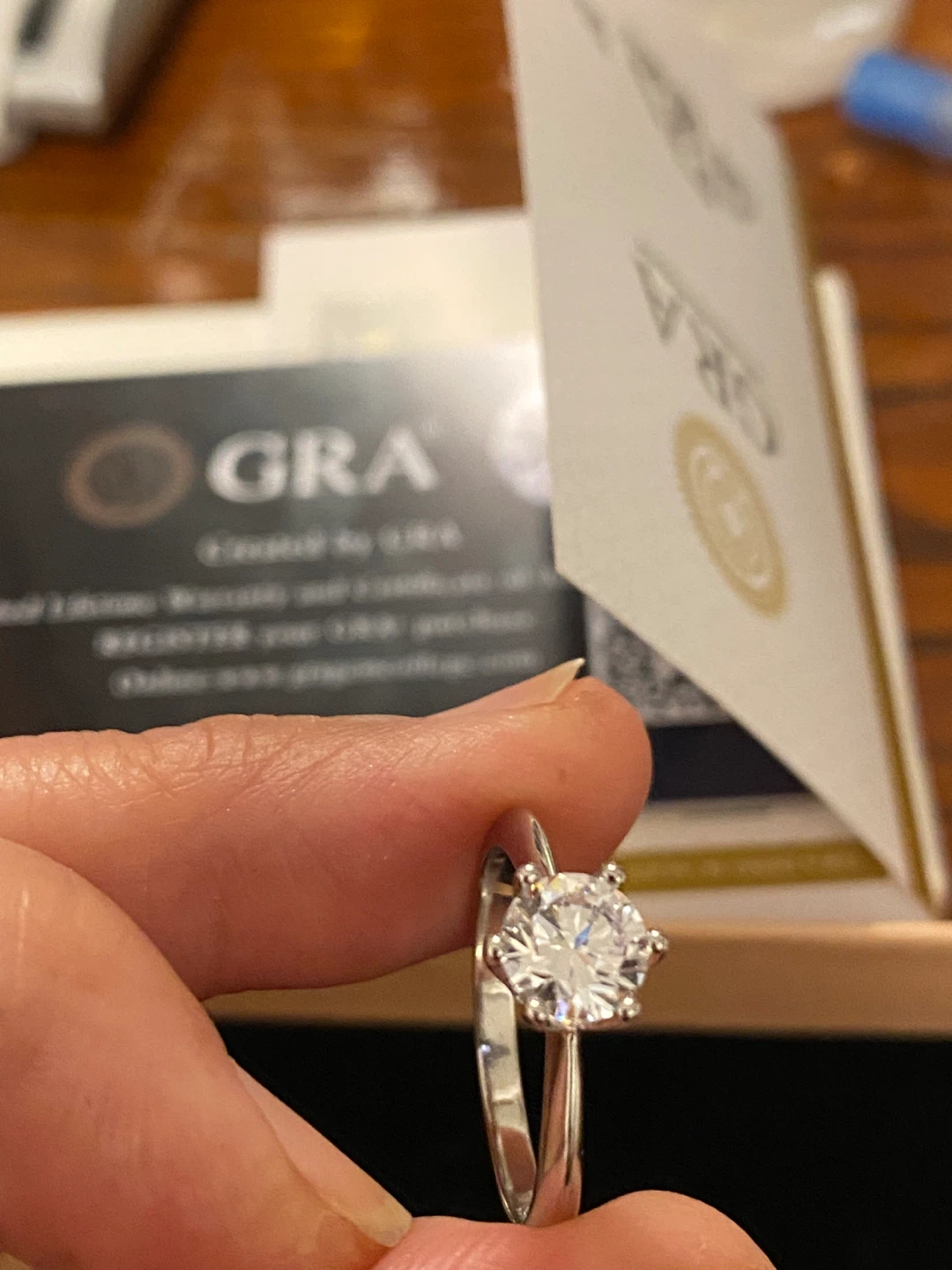 Moissanite 925 Silver Ring - Size 8 - photo 2