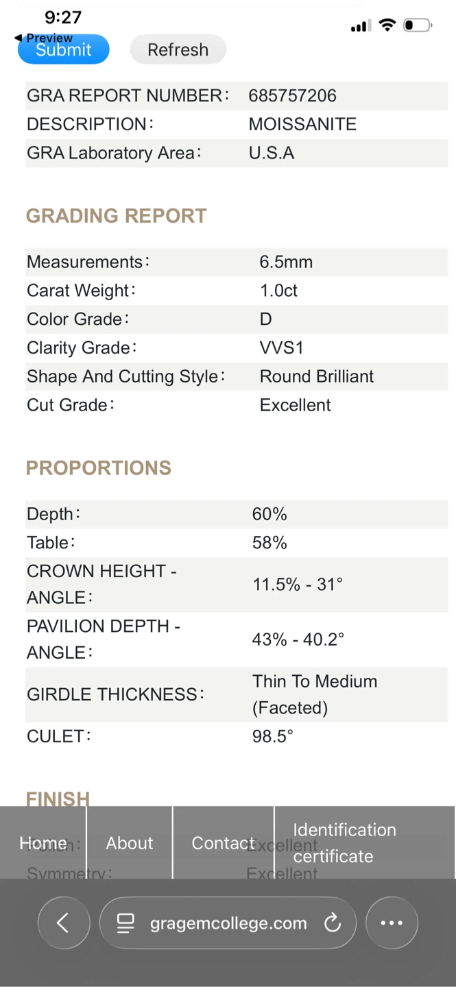 Moissanite 925 Silver Ring - Size 8 - photo 5