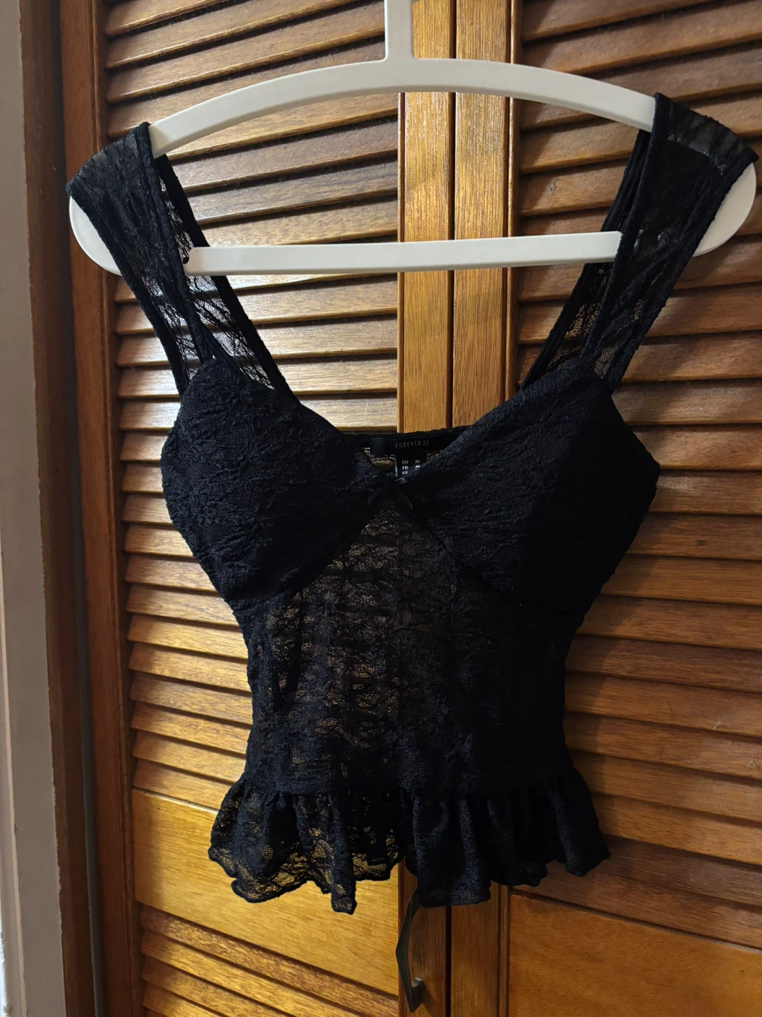 Forever 21 Black Lace Top - Size M