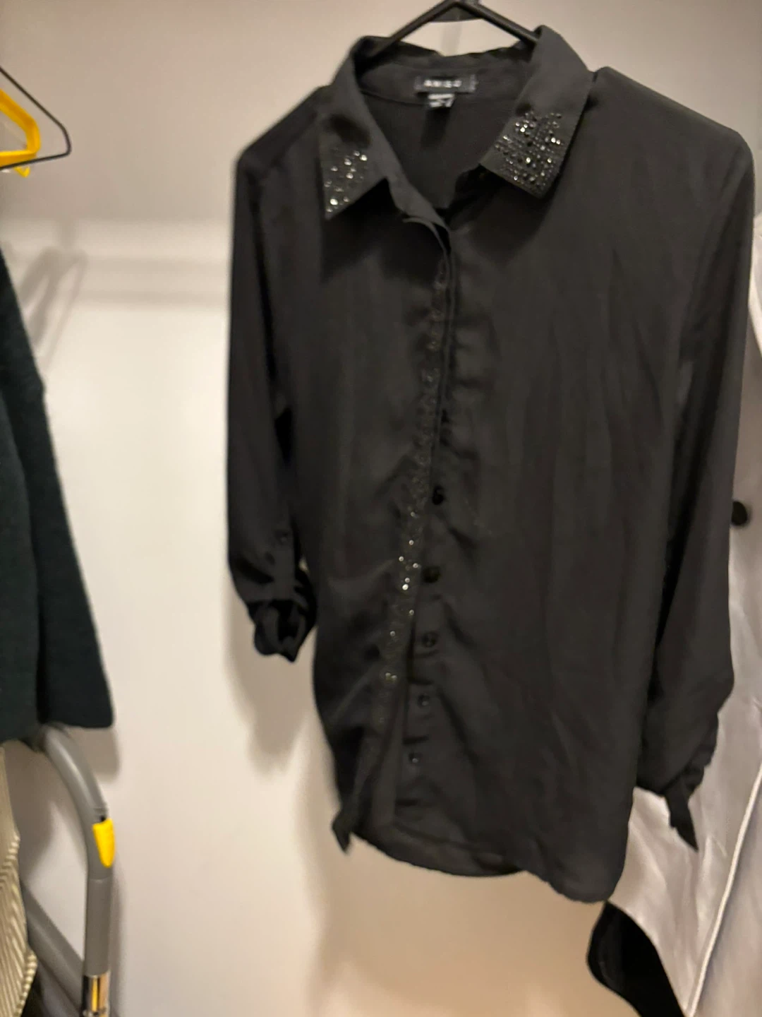Amisu Black Button-Up Shirt Size Small - photo 2