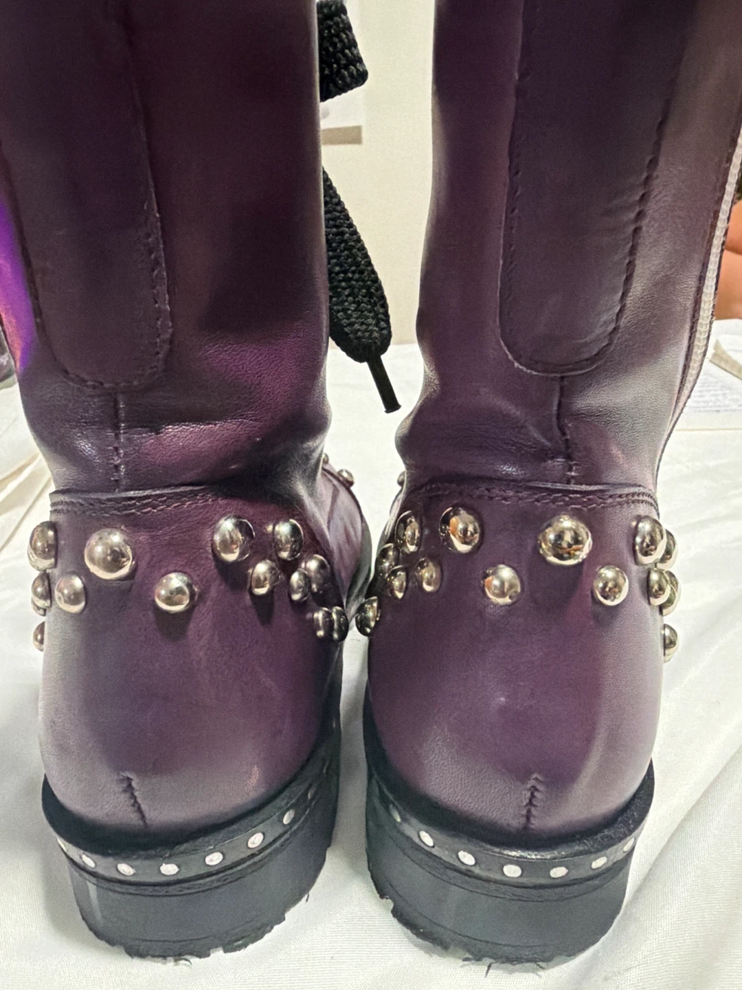 Girotti #37 Purple Studded Combat Boots - photo 5