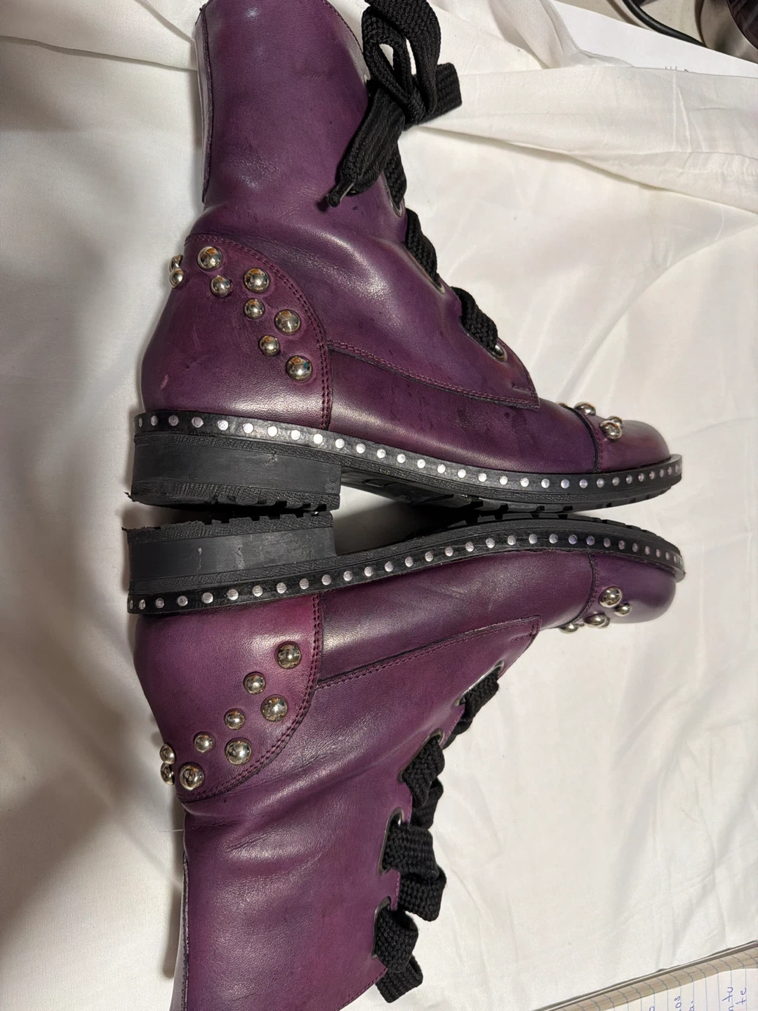 Girotti #37 Purple Studded Combat Boots - photo 4