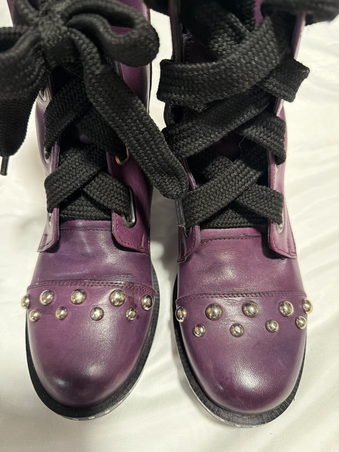 Girotti #37 Purple Studded Combat Boots