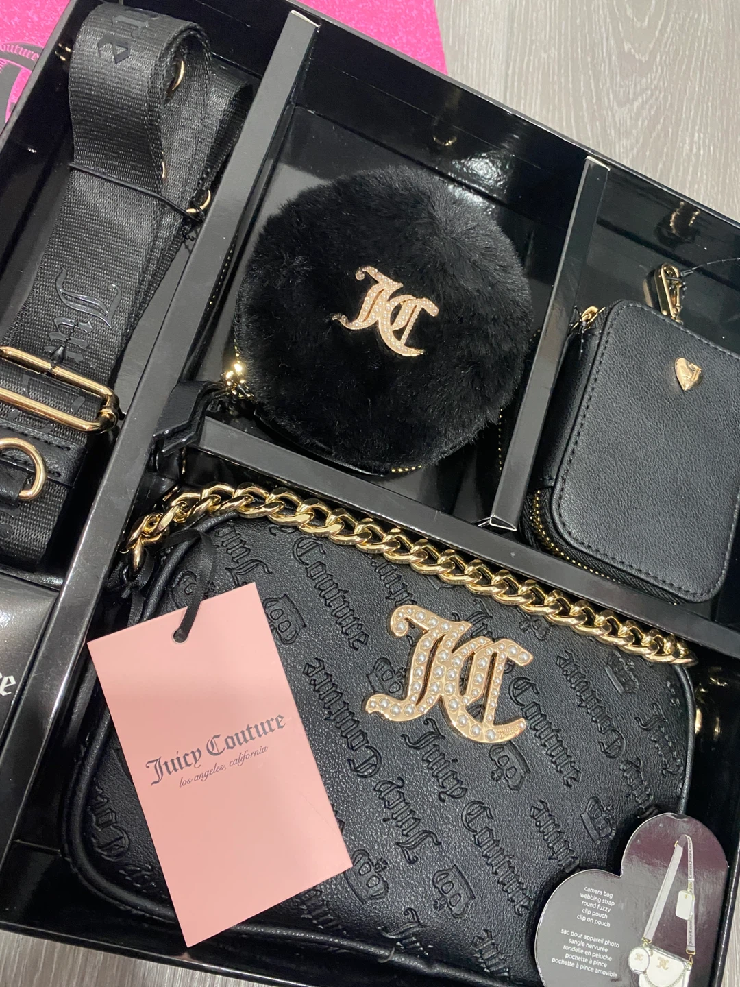 Juicy Couture 4-Piece Crossbody Set - Black