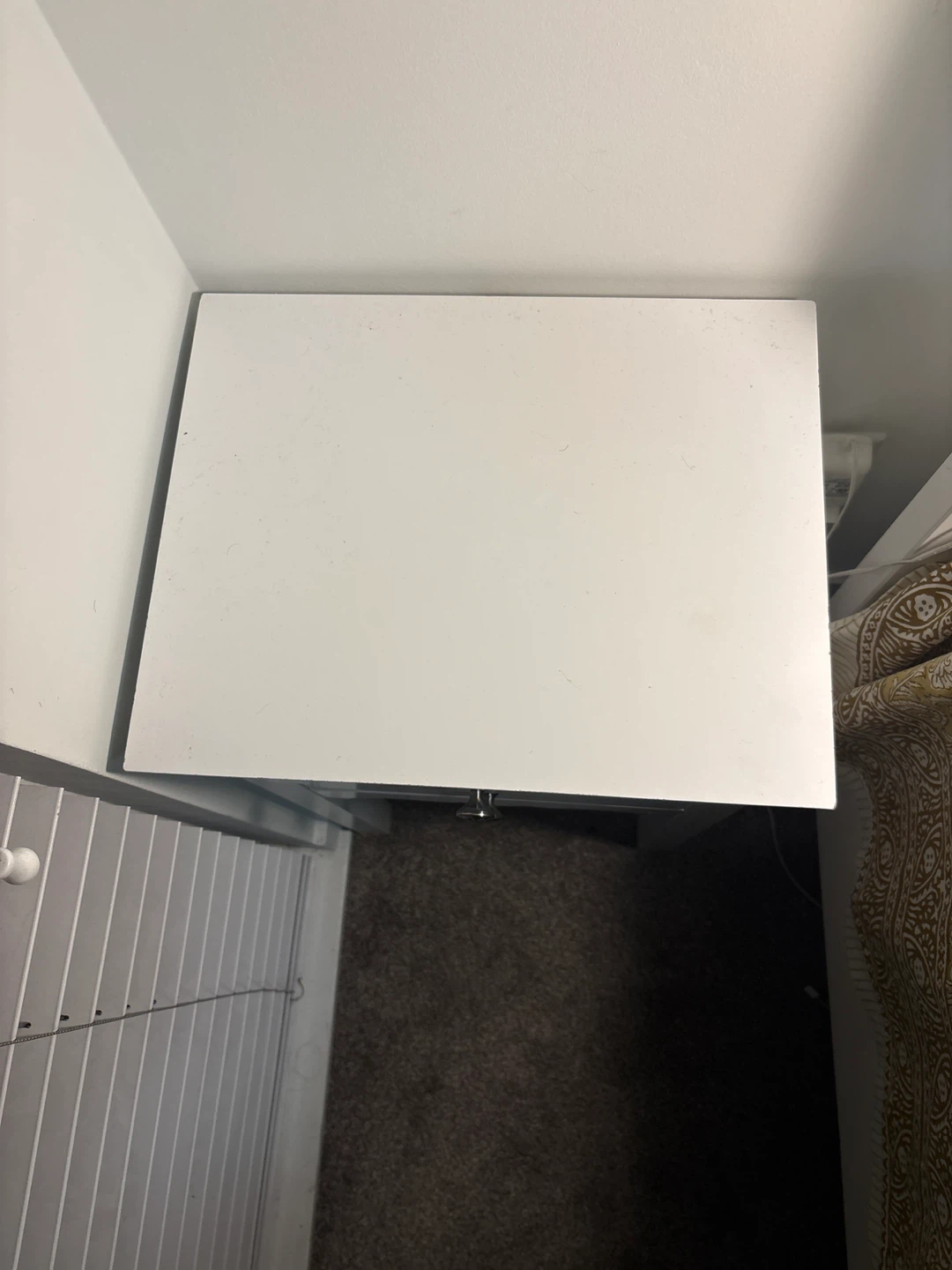 White Bedside Table with Two Drawers - photo 2