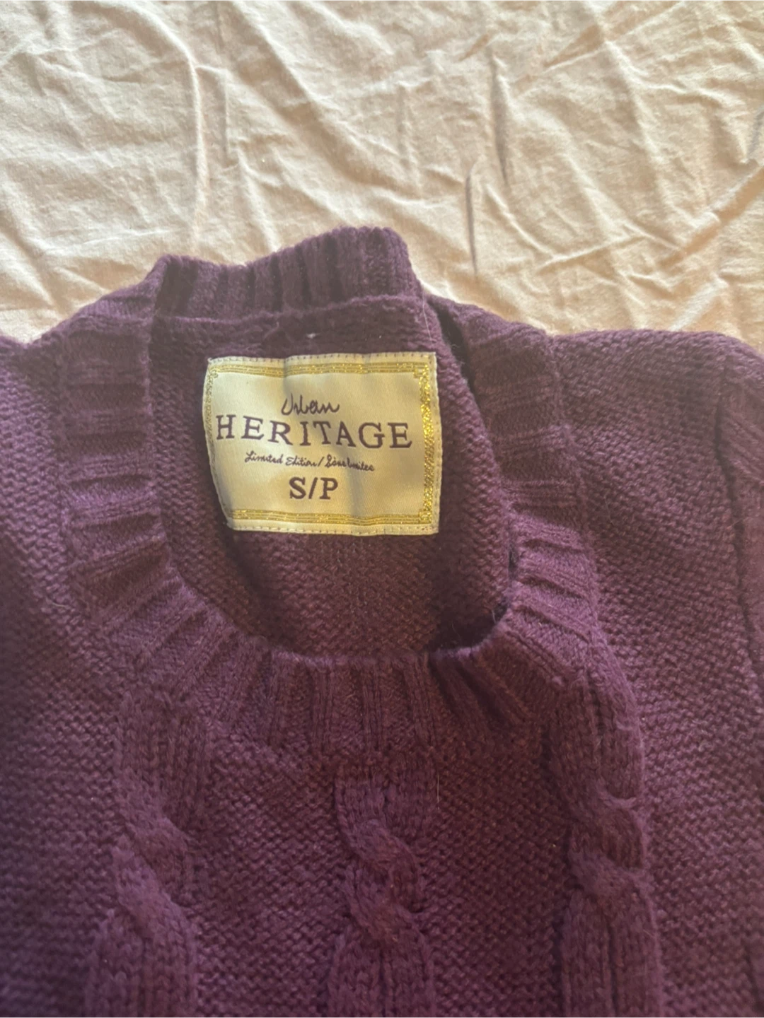 Urban Heritage Purple Cable Knit Dress - Size S - photo 2