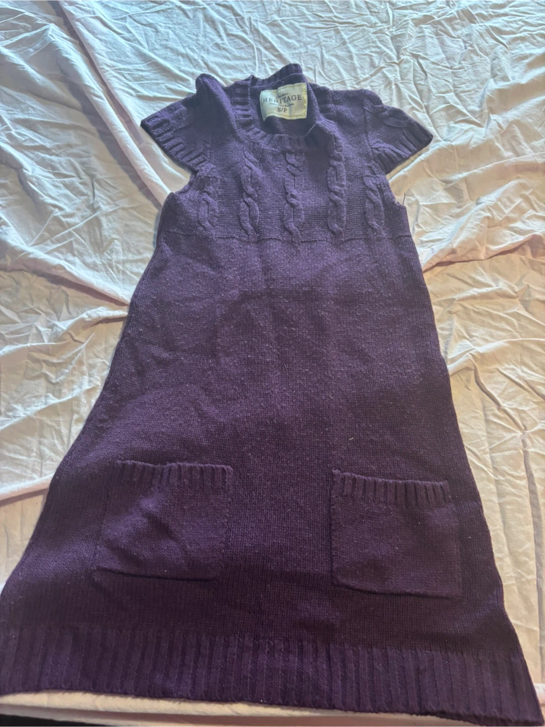 Urban Heritage Purple Cable Knit Dress - Size S