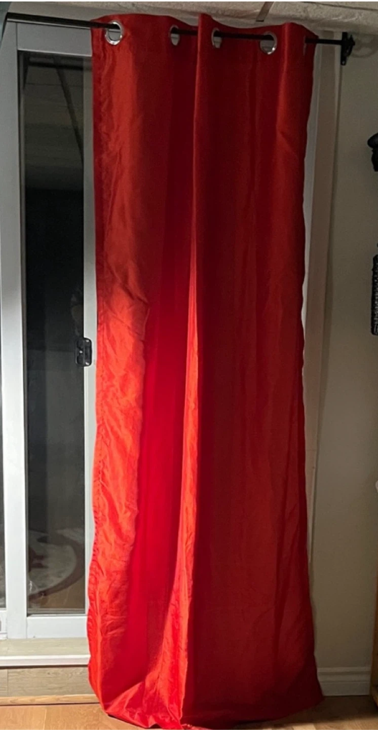 Red Curtain Panels 41X81.5 inches each panel