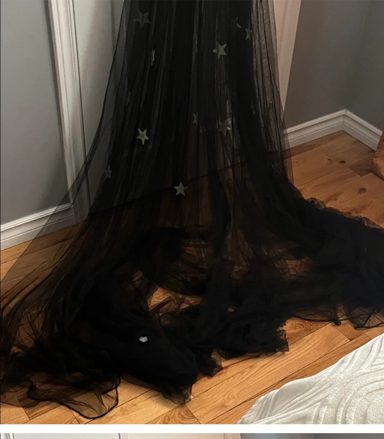 Black Bed Canopy with Stars - photo 3